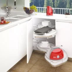 Trade Points Shop -Trade Points Shop chrome effect pull out storage universal corner 1000mm cabinet unit w 860mm5017524748085 01i bq