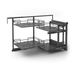 Corner Cabinet Orion Grey Soft-close RH Pull-out Storage, (H)613mm (W)1000mm