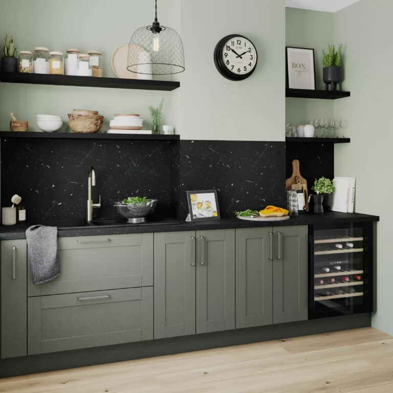 Trade Points Shop -Trade Points Shop goodhome alpinia matt green painted wood effect shaker base kitchen cabinet w 1000mm h 720mm5059340701707 20i bq 768x768 1