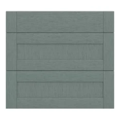 GoodHome Alpinia Matt Green Painted Wood Effect Shaker Drawer Front (W)800mm, Pack Of 3