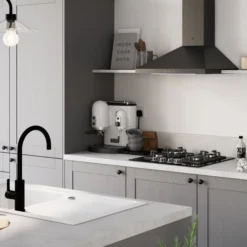 GoodHome Alpinia Matt Slate Grey Painted Wood Effect Shaker Tall Wall Cabinet Door (W)500mm (H)895mm (T)18mm -Trade Points Shop goodhome alpinia matt slate grey painted wood effect shaker tall wall cabinet door w 500mm h 895mm t 18mm5059340129648 13i