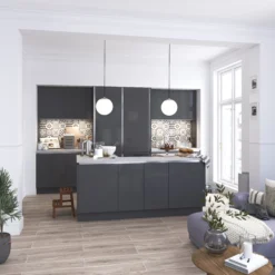 GoodHome Stevia Gloss Anthracite Slab Highline Cabinet Door (W)300mm (H)715mm (T)18mm 16 GoodHome Stevia Gloss Anthracite Slab Highline Cabinet Door (W)300mm (H)715mm (T)18mm -Trade Points Shop goodhome stevia gloss anthracite slab highline cabinet door w 300mm h 715mm t 18mm3663602648840 20i