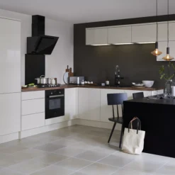 GoodHome Stevia Gloss Cream Slab Tall Wall Cabinet Door (W)600mm (H)895mm (T)18mm -Trade Points Shop goodhome stevia gloss cream slab tall wall cabinet door w 600mm h 895mm t 18mm3663602647744 51i