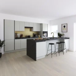 GoodHome Stevia Matt Pewter Grey Slab Tall Wall Cabinet Door (W)150mm (H)895mm (T)18mm -Trade Points Shop goodhome stevia matt pewter grey slab tall wall cabinet door w 150mm h 895mm t 18mm5059340088662 20i