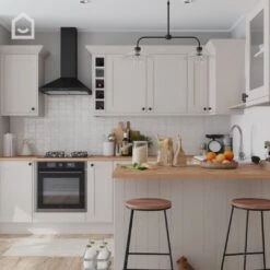 Trade Points Shop -Trade Points Shop goodhome verbena matt cashmere painted natural ash shaker drawer front bridging door bi fold door w 600mm h 356mm t 20mm3663602653462 KFG